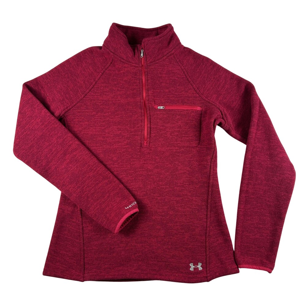 Under Armour Storm1 Pullover Shirt Womens Medium Pink 1/4 Zip Fleece Warm